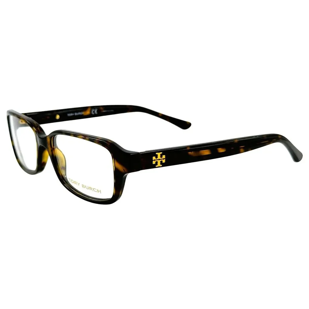 Tory Burch TY2070 Womens Plastic Eyeglass Frame 1378 Dark Tortoise 50-16